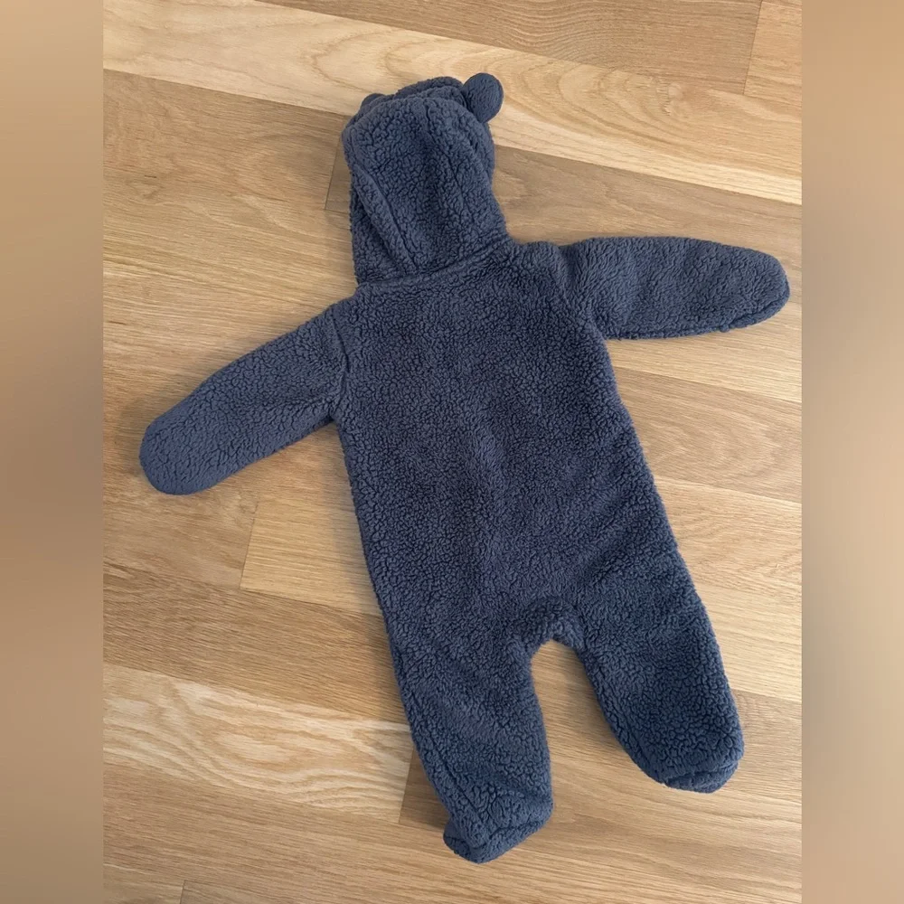 Carter’s Cozy Bear Hooded Baby One-Piece - Size 6m, 6 months, blue